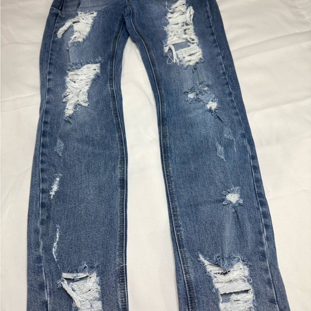 Juicy Couture Boyfriend Distressed Boyfriend Blue Denim Jeans Sz 25